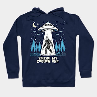 Bigfoot UFO Alien Abduction Vintage You Are My Chosen One Hoodie